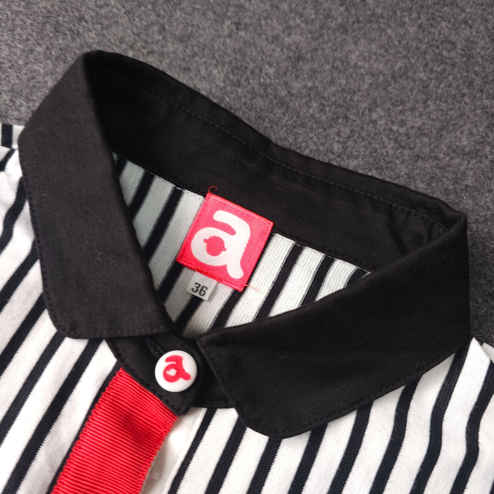 ARCHIVIO】アルチビオ 長袖 ゴルフ ポロシャツ ストライプ柄 ロゴ