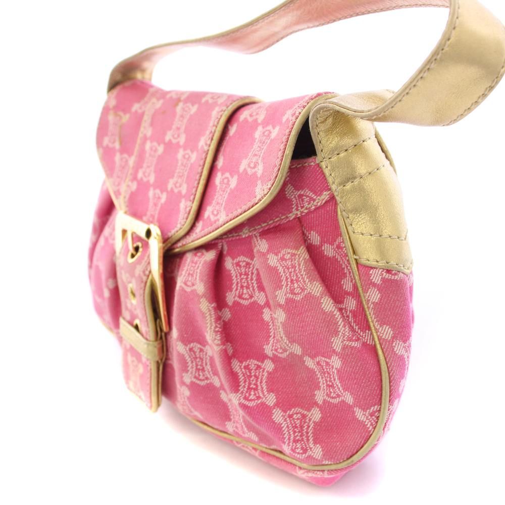 セリーヌ CELINE ワンショルダーバッグ マカダム柄 キャンバス レザー