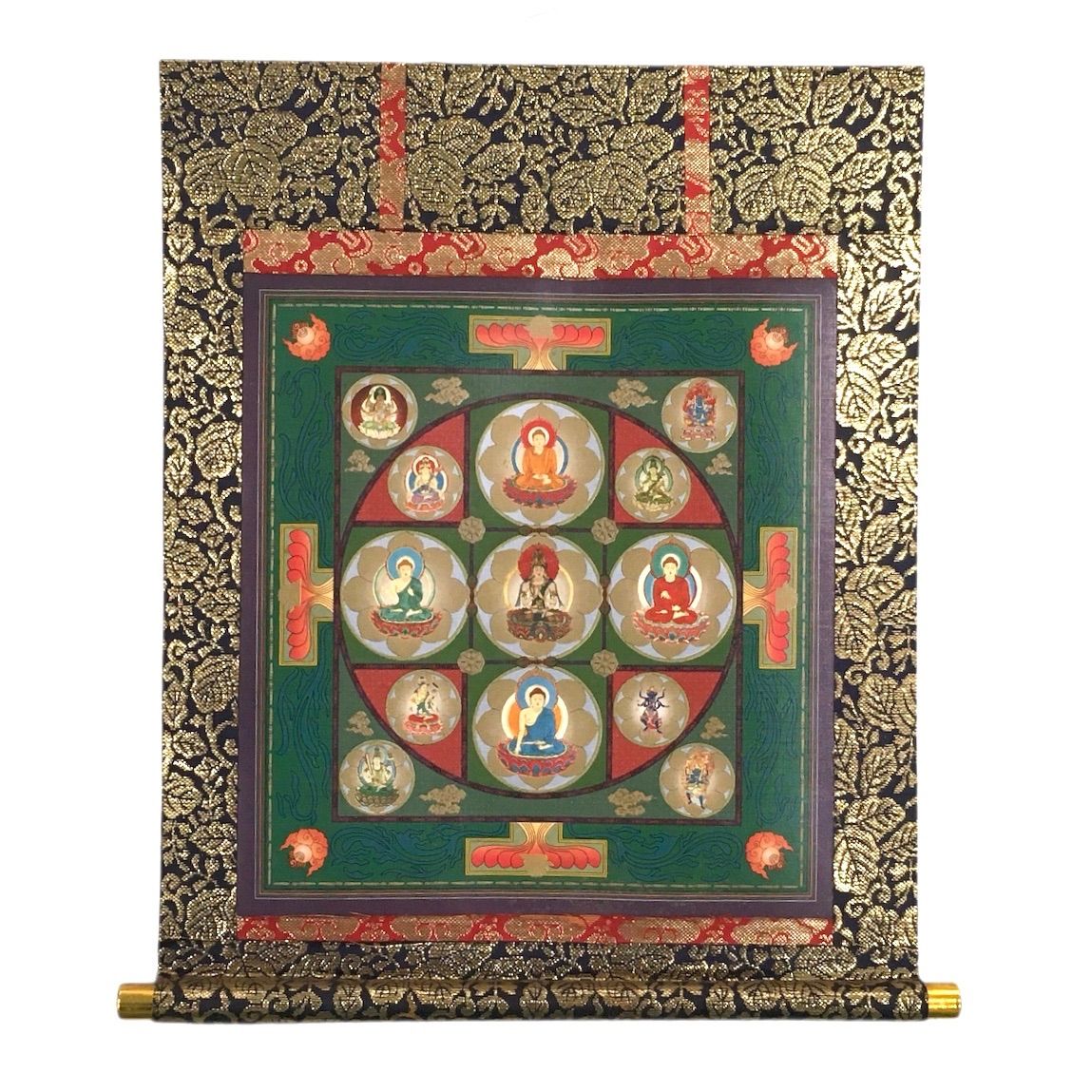 羅漢曼荼羅 掛け軸 「両界曼荼羅」 尺五あんどん 一幅 特殊工芸画 金剛