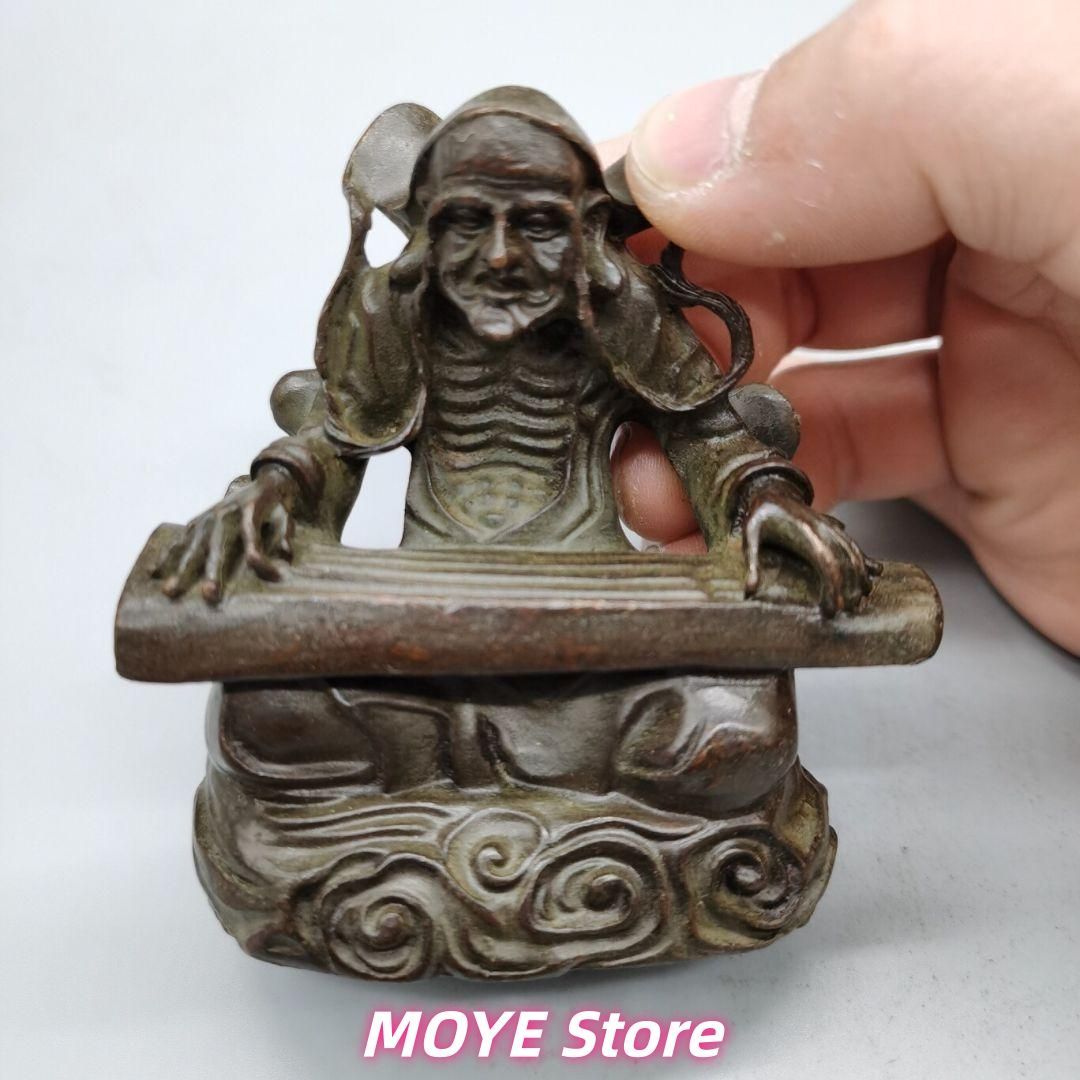 銅器 菩提達磨祖師撫琴 装飾品 現代工芸品 美術品 zw0128 - メルカリ