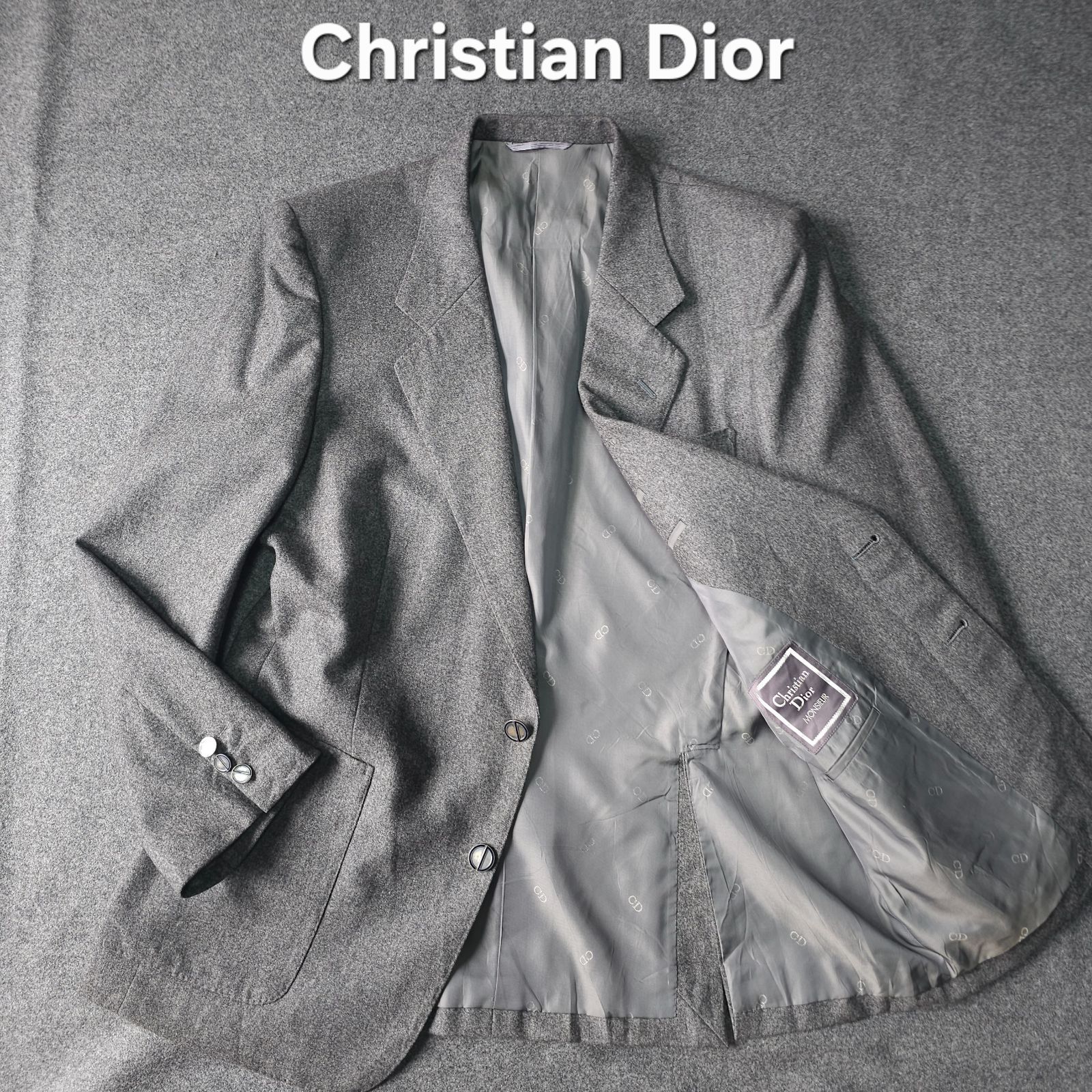 Christian Dior】クリスチャン・ディオール 2B 銀ボタン ウール 毛