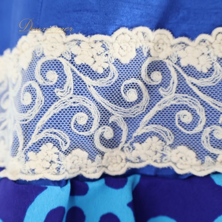 フラメンコ 衣装 トップス ファルダ ツーピース セットアップ 青