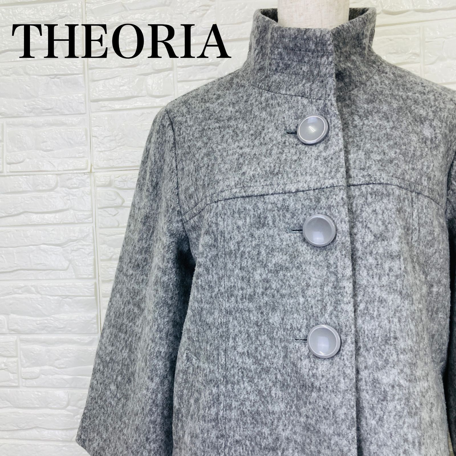 THEORIA セオリア コート アウター 13AR グレー レディース ボタン 