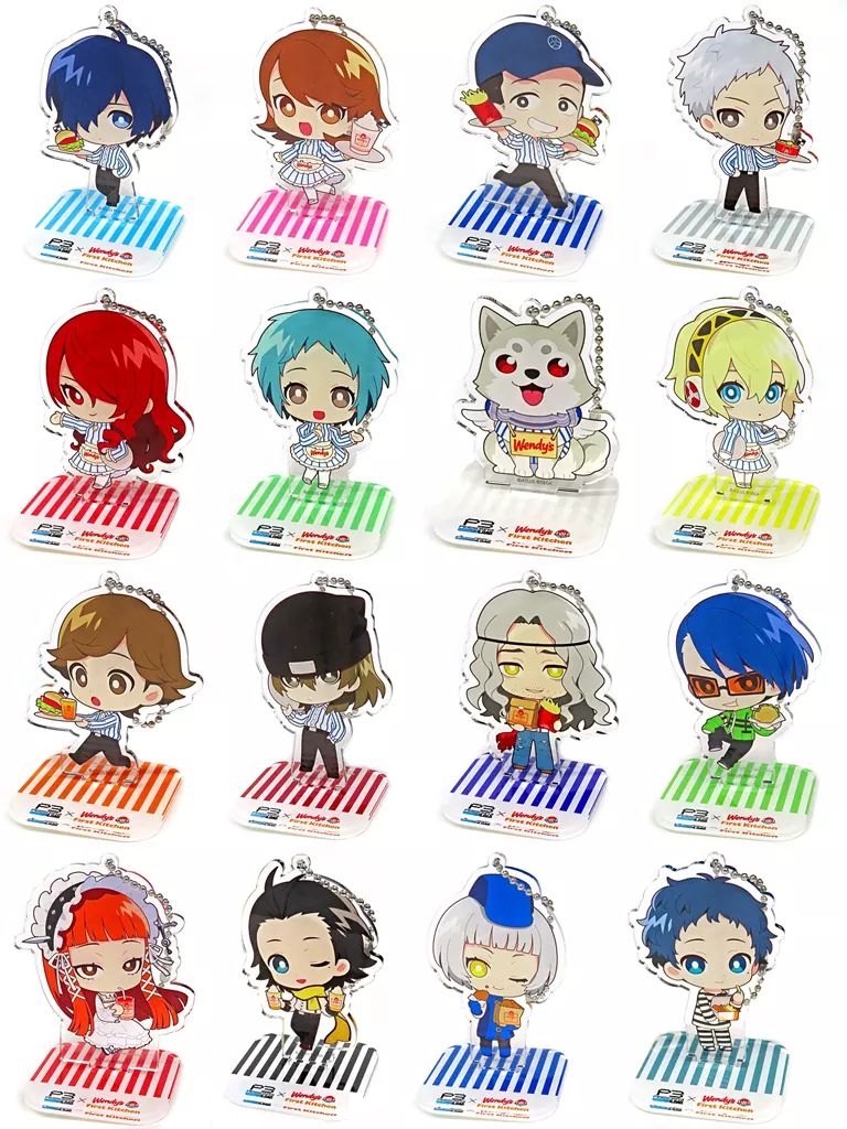 キーホルダー 全16種セット ペルソナ3 リロード ウェンディーズ ファーストキッチン トレーディングアクリルスタンドキーホルダー