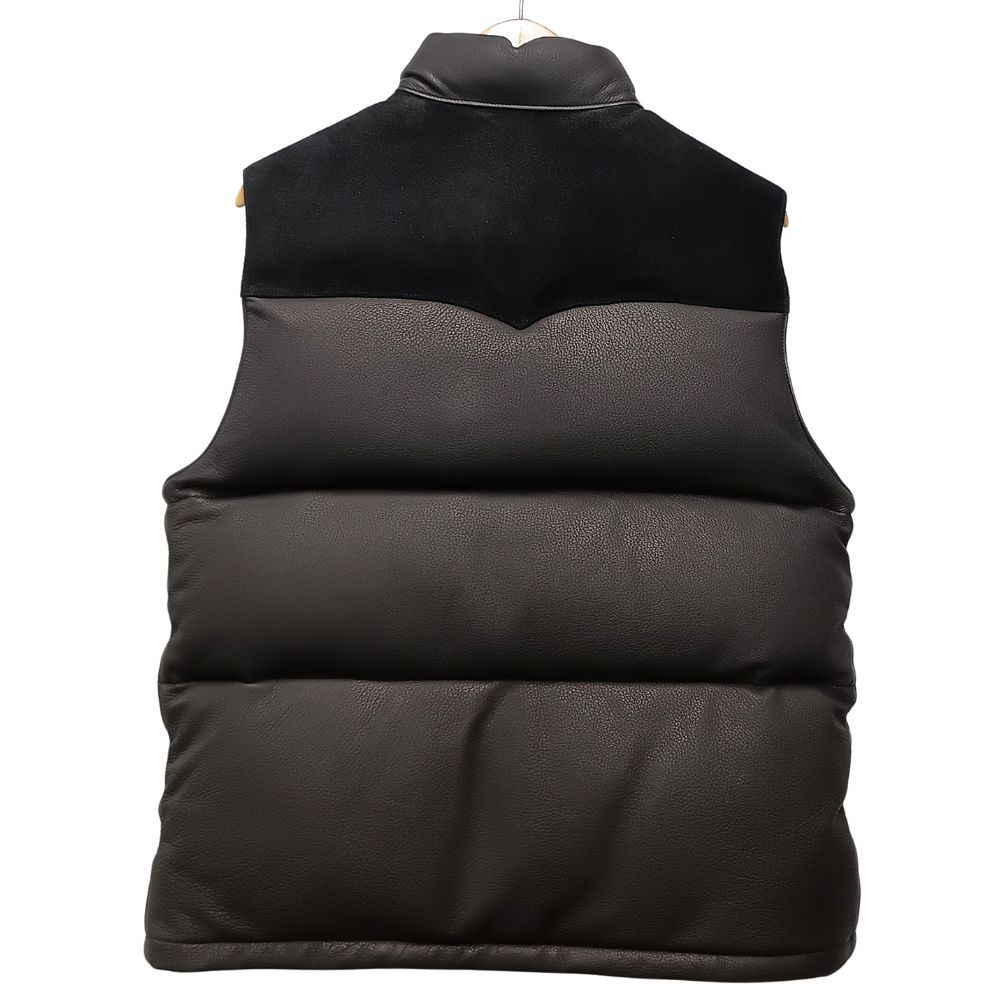 BUCO ザリアルマッコイズ ディアスキン レザーダウンベスト 黒 38 DEERSKIN DOWN VEST