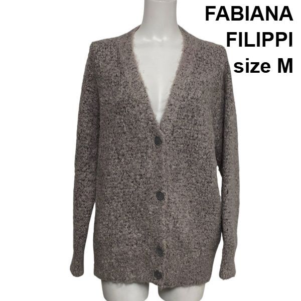 美品FABIANA FILIPPI カシミヤアルパカシルクカーディガンジャケット White cotton and linen cardigan with sequins for Women | Fabiana