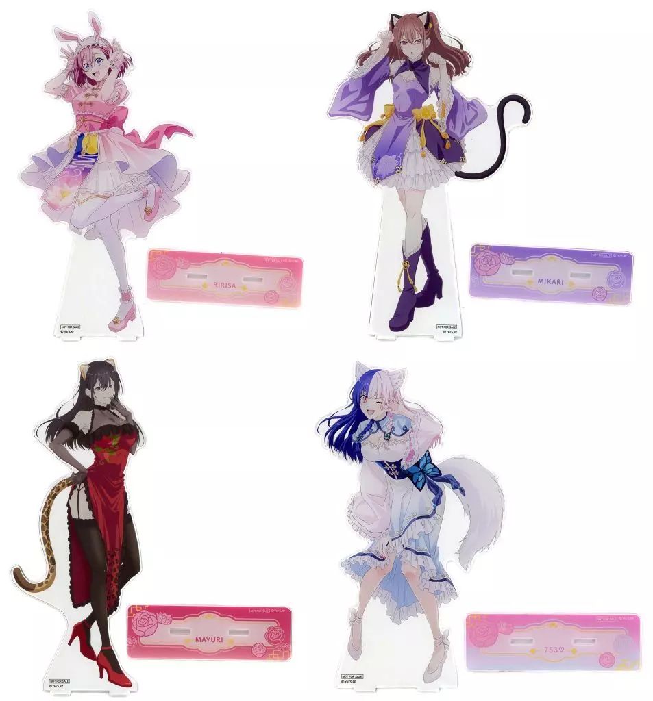 アクリルスタンド アクリルパネル 全4種セット BIGアクリルスタンド 2.5次元の誘惑 ハピネス缶バッジBOX ケモミミ×中華ロリータ ハピネス賞