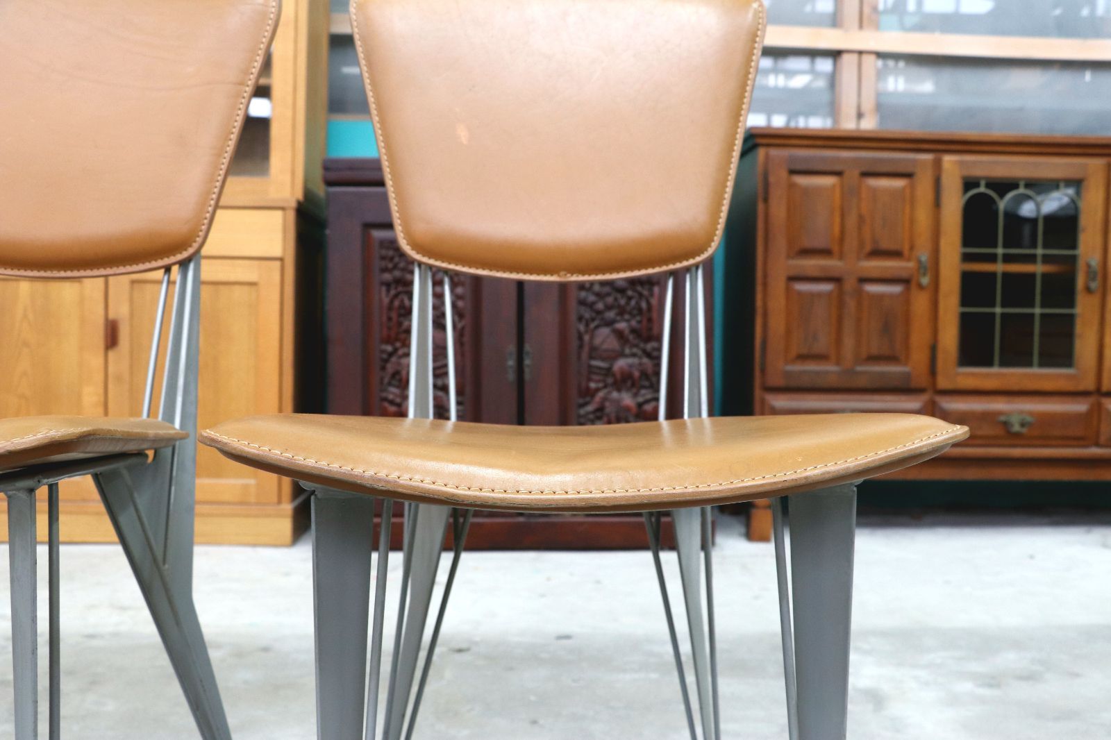 GMIK807A○fasem / ファセム イタリア ビンテージ レザー チェア 革