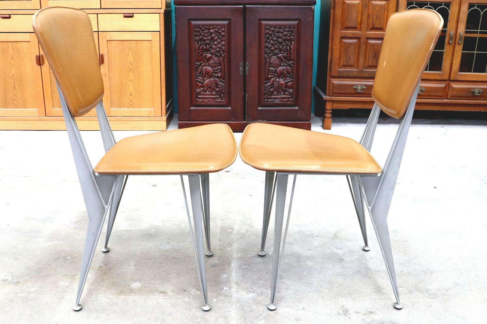 GMIK807A○fasem / ファセム イタリア ビンテージ レザー チェア 革