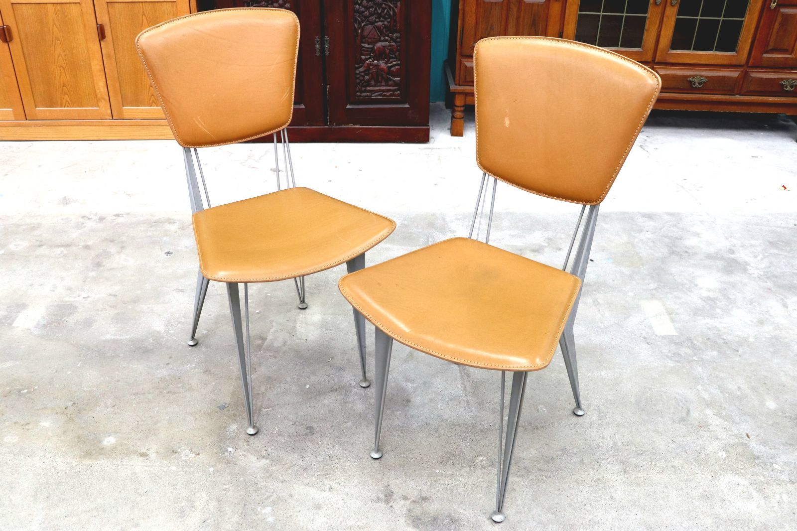 GMIK807A○fasem / ファセム イタリア ビンテージ レザー チェア 革