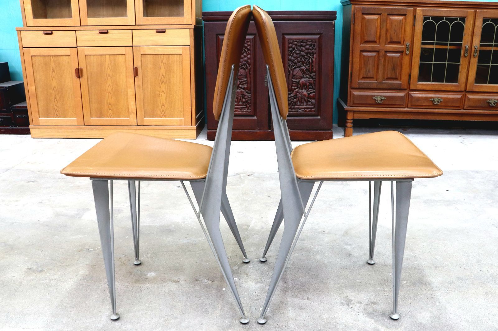 GMIK807A○fasem / ファセム イタリア ビンテージ レザー チェア 革