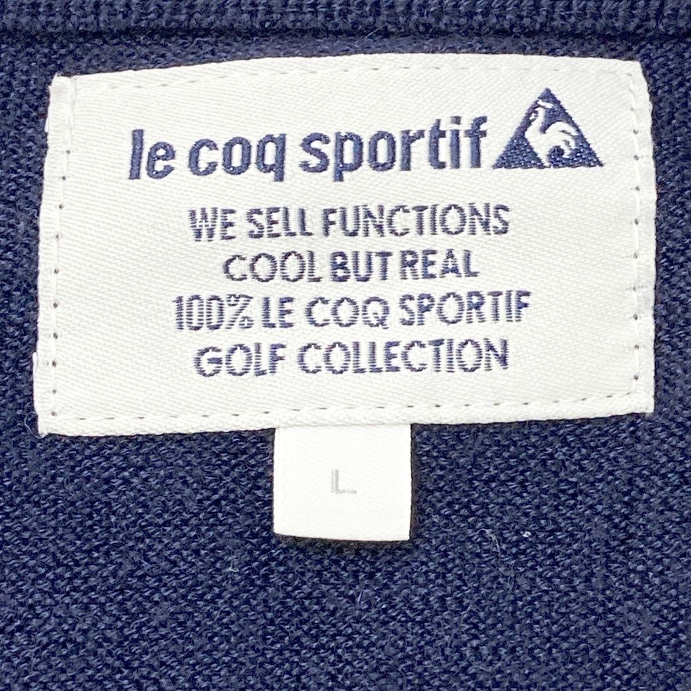サイズ：L LE COQ GOLF ルコックゴルフ ウール混 Vネック ニットベスト
