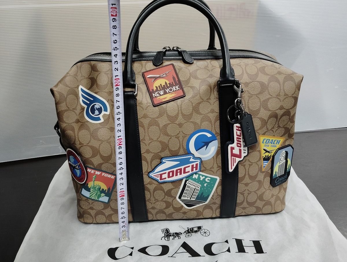 美品！【2614N05】COACHコーチ シグネチャー トラベルパッチ 2WAY