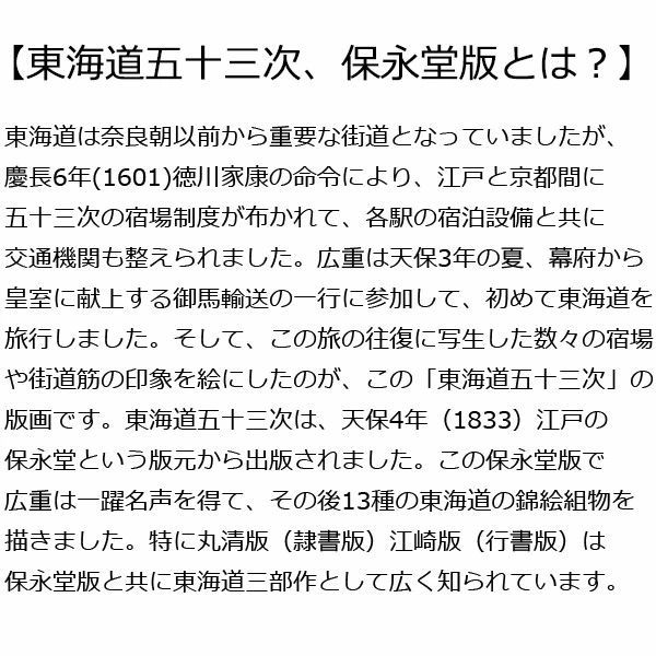 複製画 安藤広重／筆 東海道五十三次「保土ヶ谷・新町橋」 保永堂版