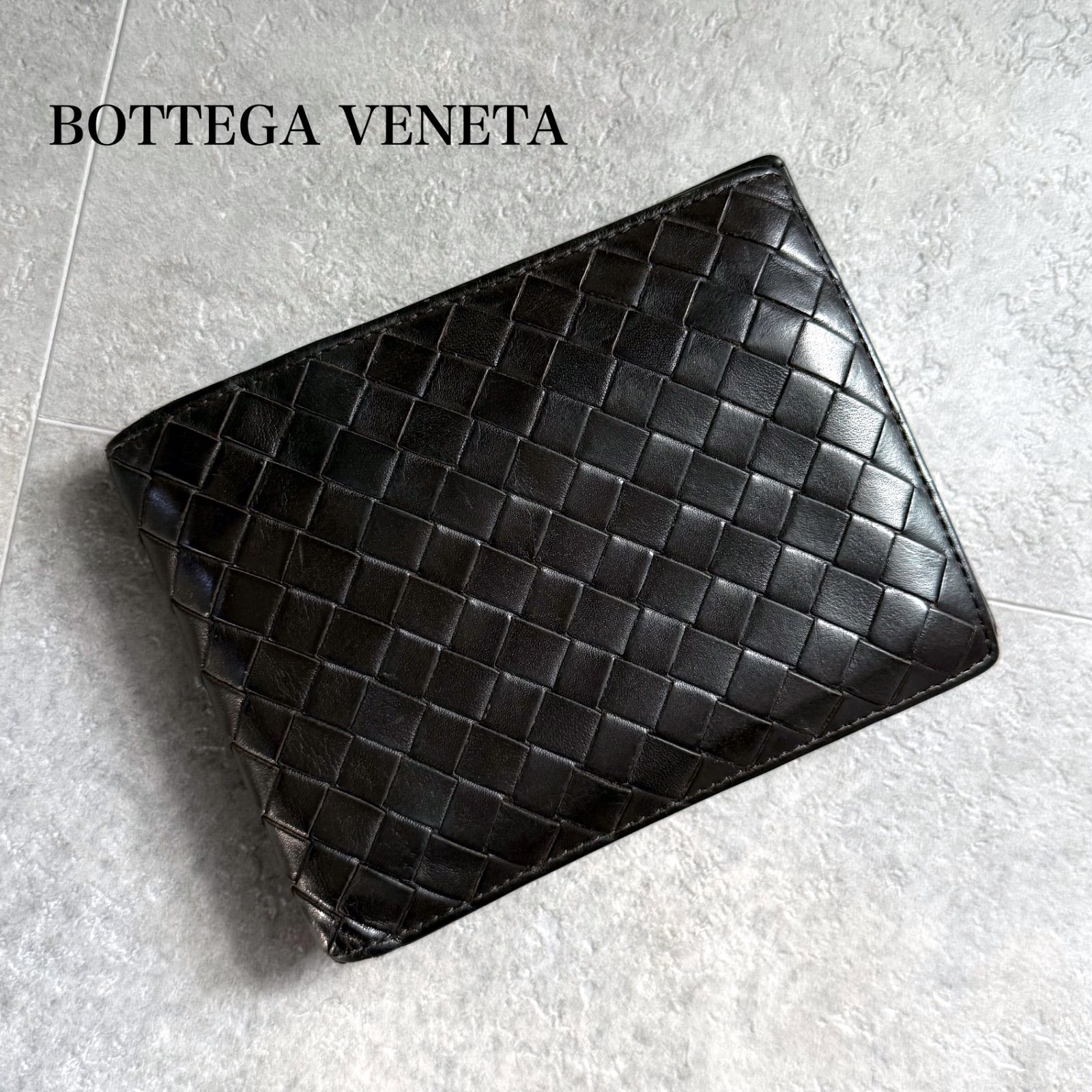 BOTTEGA VENETA ボッテガヴェネタ 二つ折り財布 イントレチャート 茶色