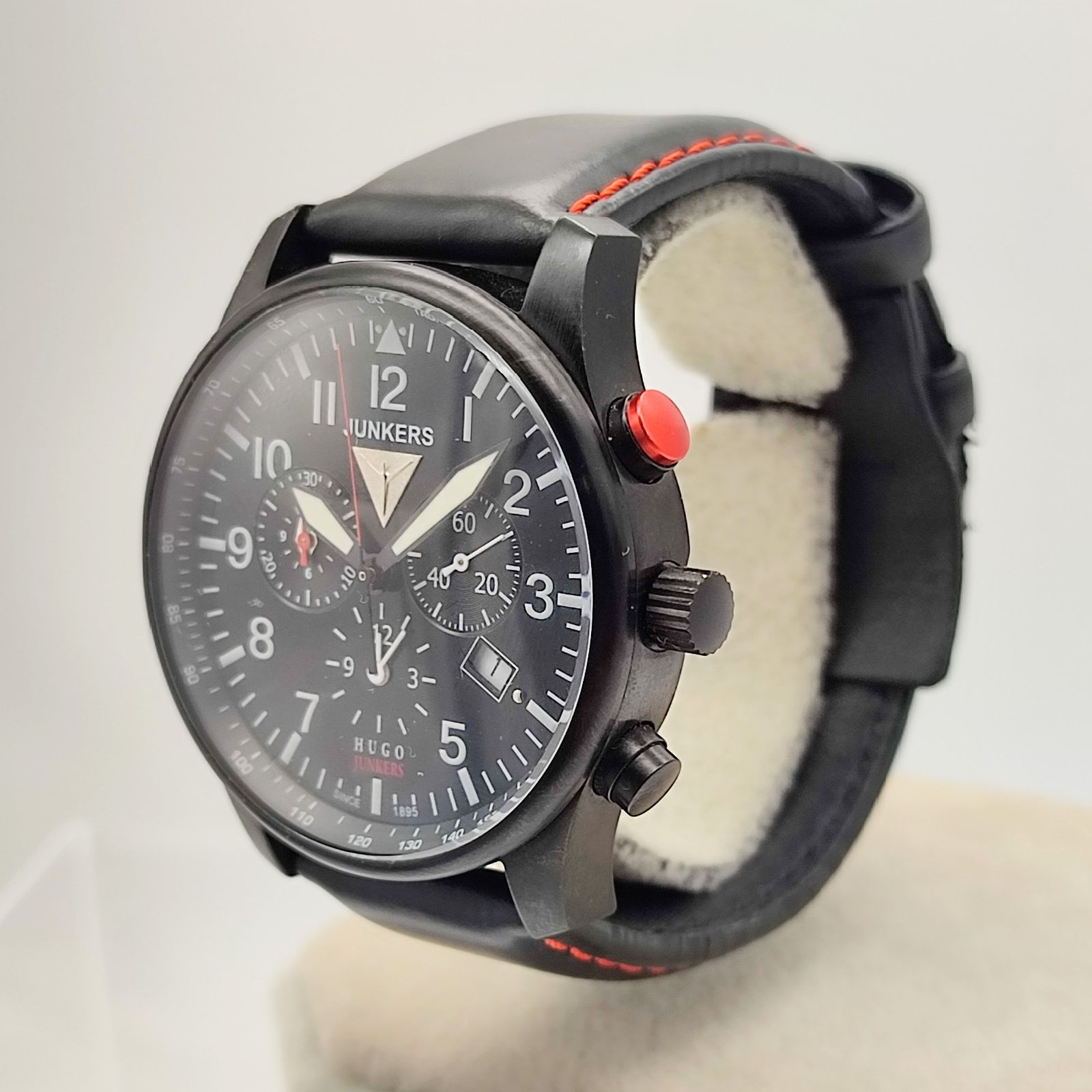 超美品】JUNKERS ユンカース クオーツ クロノグラフ アラーム付き 