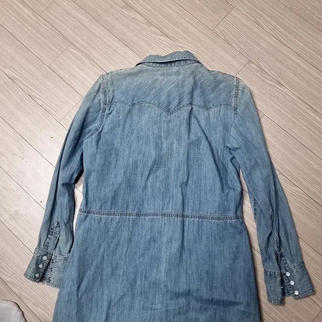 ラルフローレン デニム シャンブレー ロング シャツ ワンピース (実寸