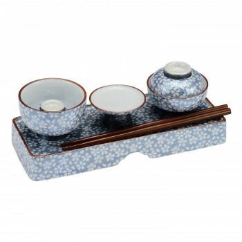 略式仏膳 有田焼 桜小紋ブルー a 1072