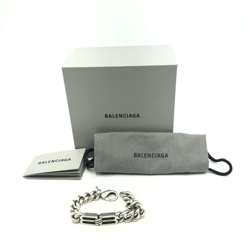 中古】BALENCIAGA BB Icon Gourmette チェーンブレスレット サイズS