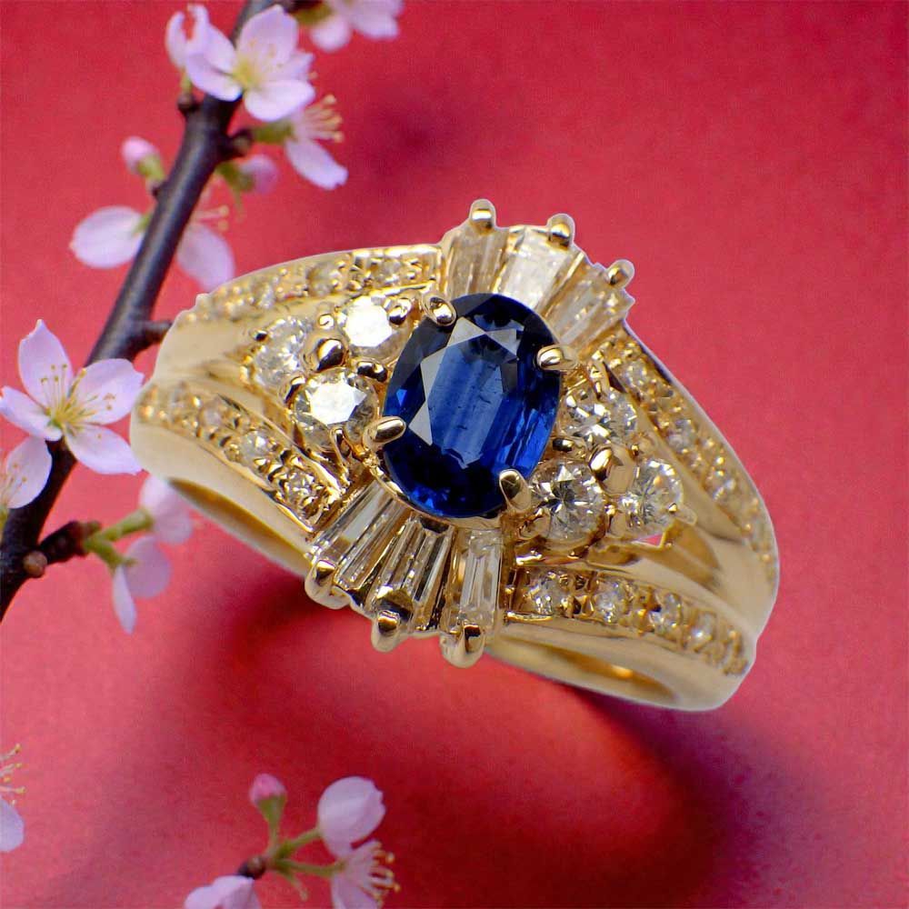 サファイア ダイヤモンドリング K18 10号 Jewelry Sapphire0.53ct Dia0