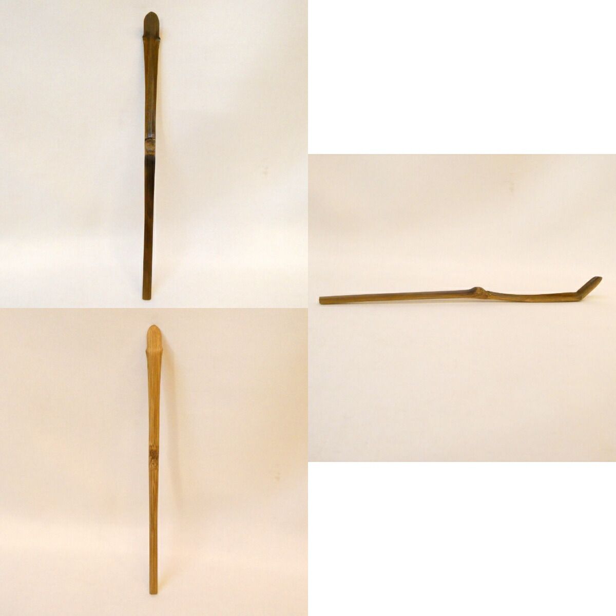 銘 初音】大徳寺九代管長 後藤瑞厳老師 煤竹茶杓 大徳寺形 折り溜 瑞巌