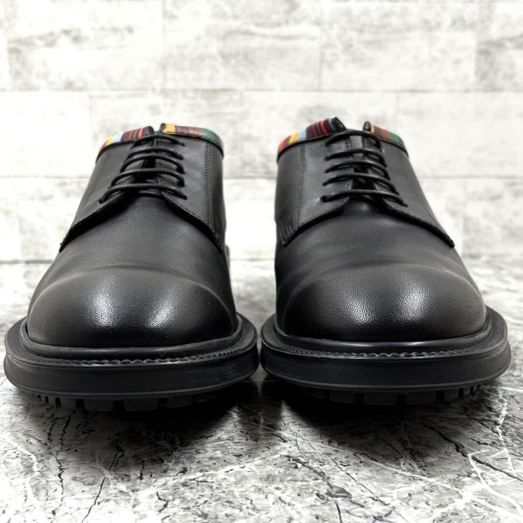 美品】 ポールスミス ダービーシューズ 41 マルチストライプ カーフ