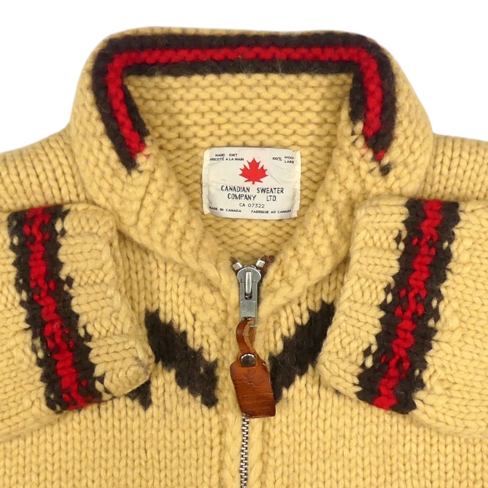 即決☆カナダ製 CANADIAN SWEATER☆メンズXL位 カウチンセーター 