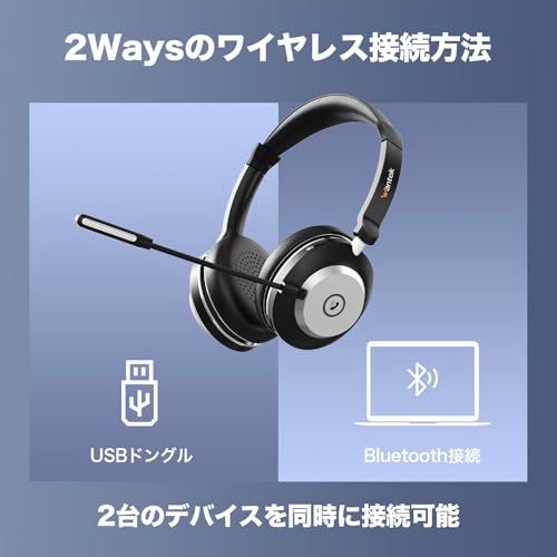 新品】Wantek 882BTC ワイヤレス Bluetooth ヘッドセット 両耳 充電