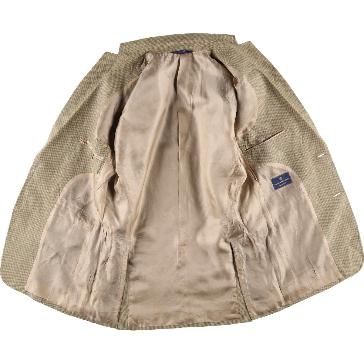 古着 【極美品】ブルックスブラザーズ Regent リネン ジャケット 37 S ブルックスブラザーズ Brooks Brothers REGENT FIT 千鳥格子柄