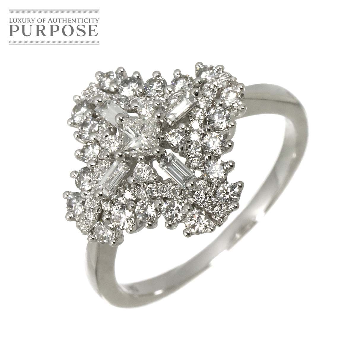 リング 14号 ダイヤ 0.80ct K18 WG ホワイトゴールド 750 指輪 Diamond