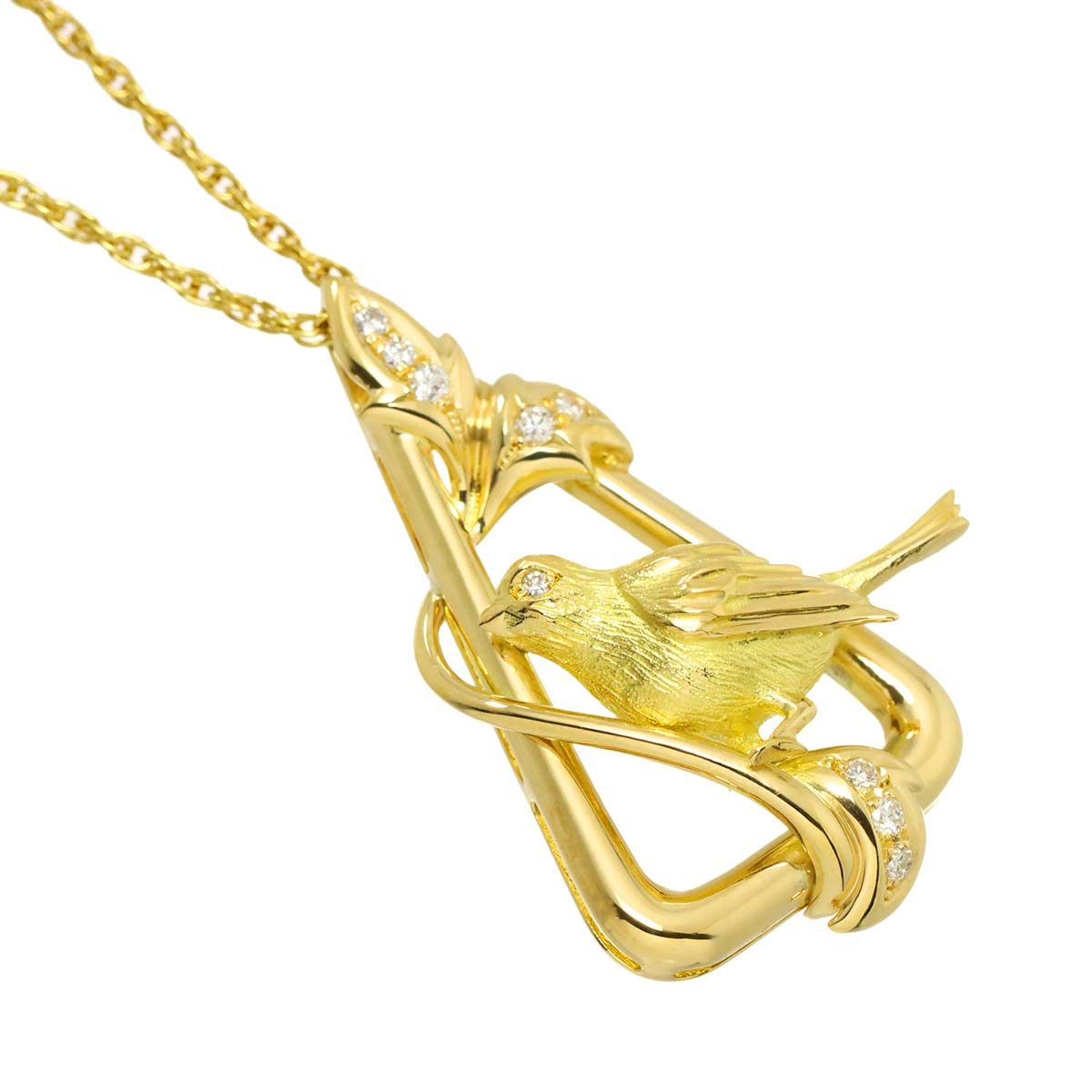 ダイヤ 0.11ct ネックレス 52cm K18 YG イエローゴールド 750 Diamond