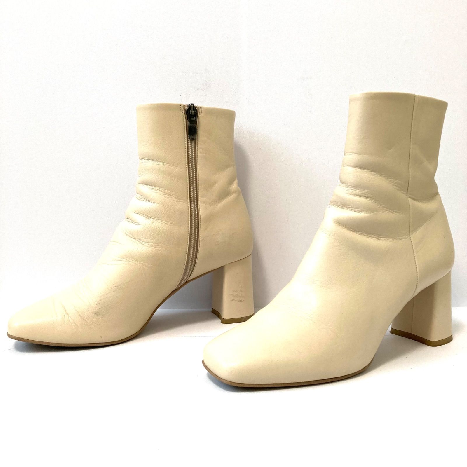 日本製◎【DIANA】ダイアナ レザー ショートブーツ ブーティ スクエア