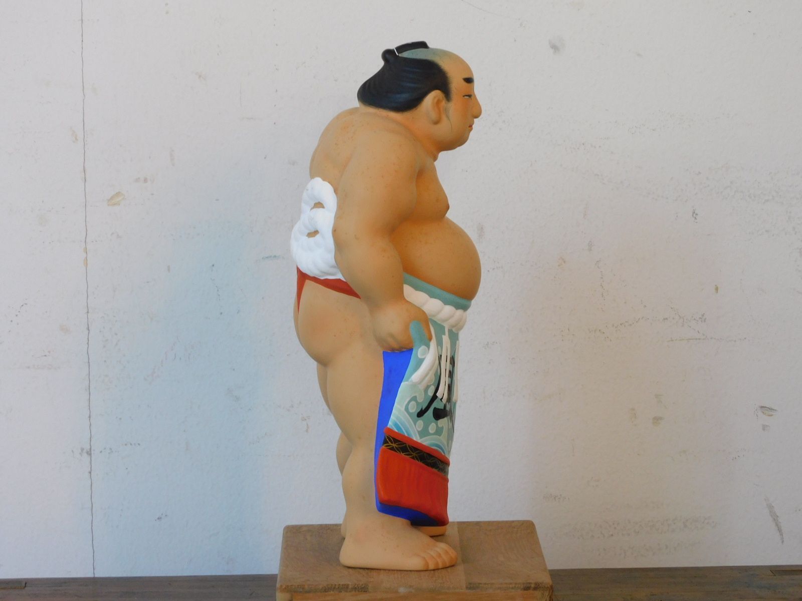 仙台堤焼 つつみ人形 谷風 大相撲力士 34cm 伝統工芸品 古い堤人形 大
