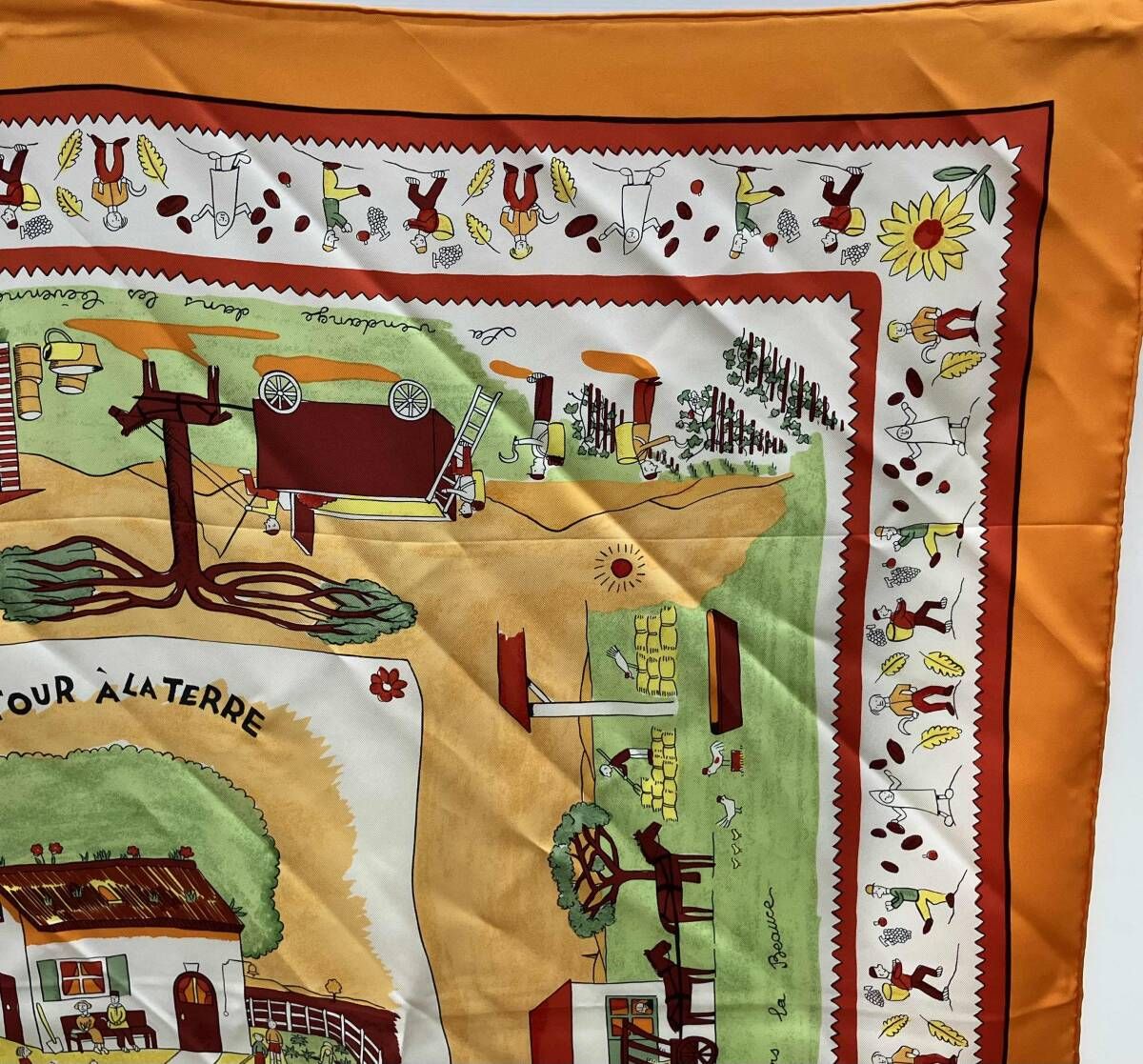 HERMES エルメス カレ90 スカーフ 故郷に帰る RETOUR ALATERRE シルク