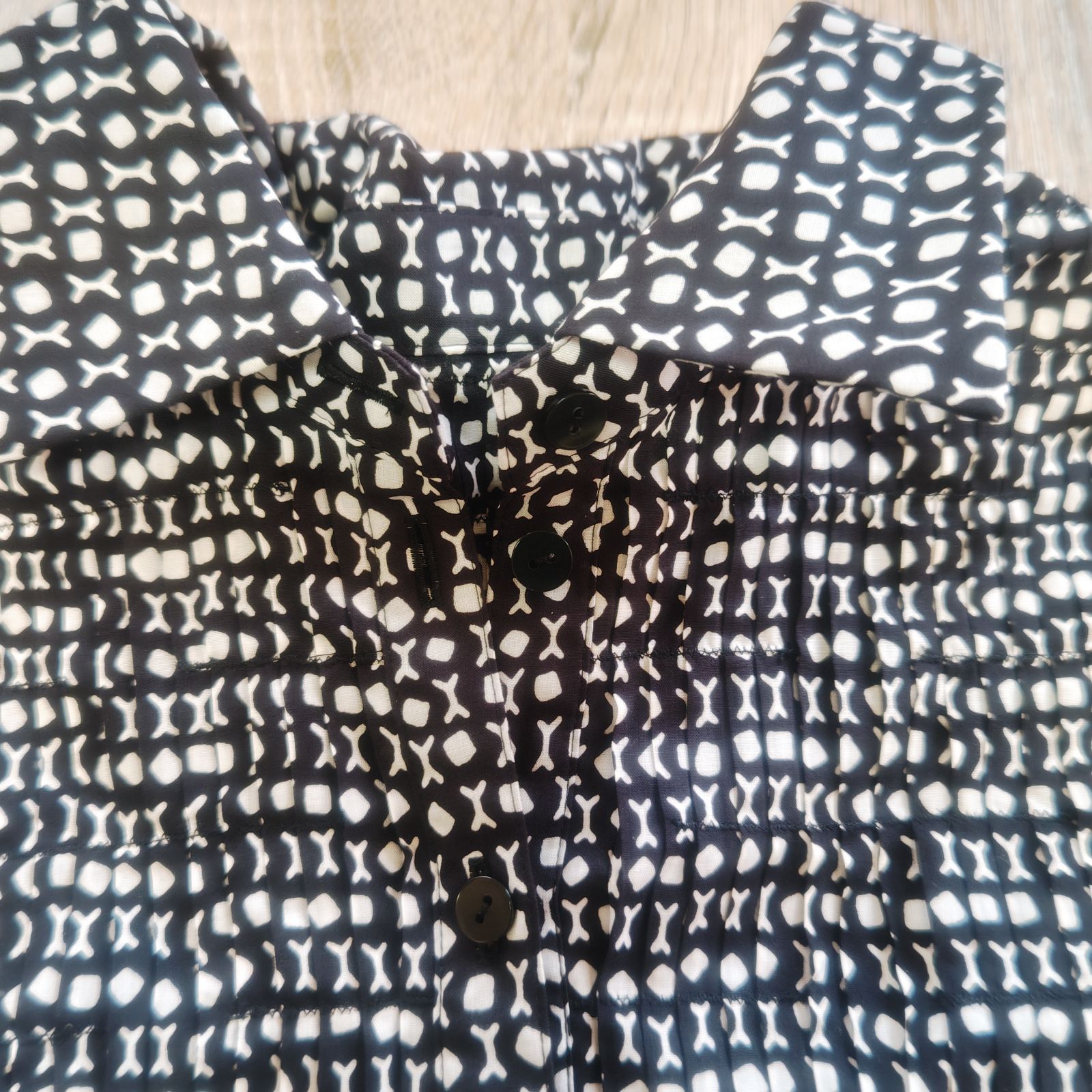 Leilian レリアン チュニック ワンピース 白黒総柄 11サイズ - メルカリ