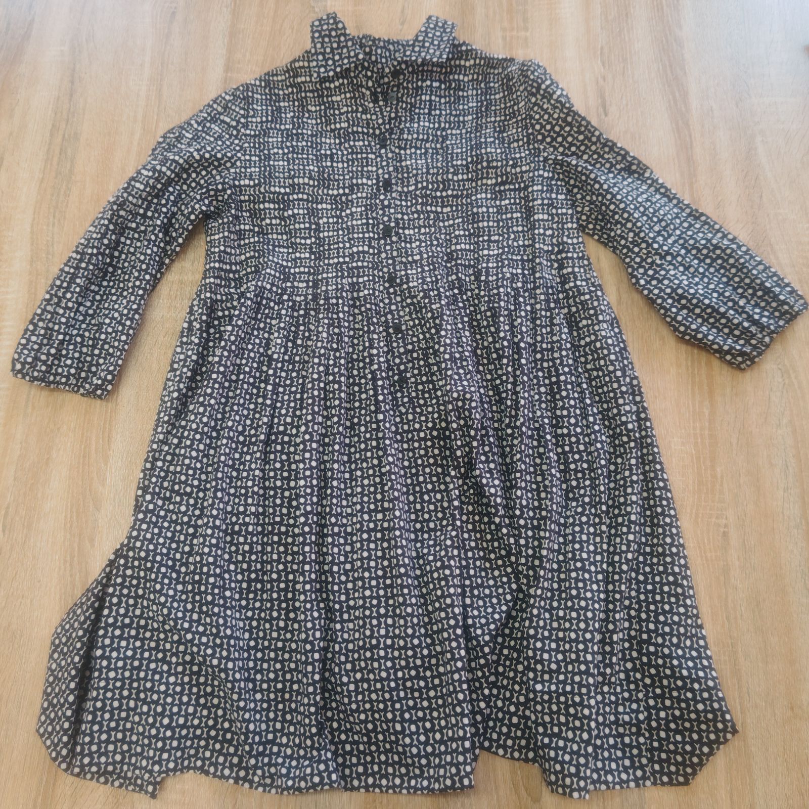 Leilian レリアン チュニック ワンピース 白黒総柄 11サイズ - メルカリ