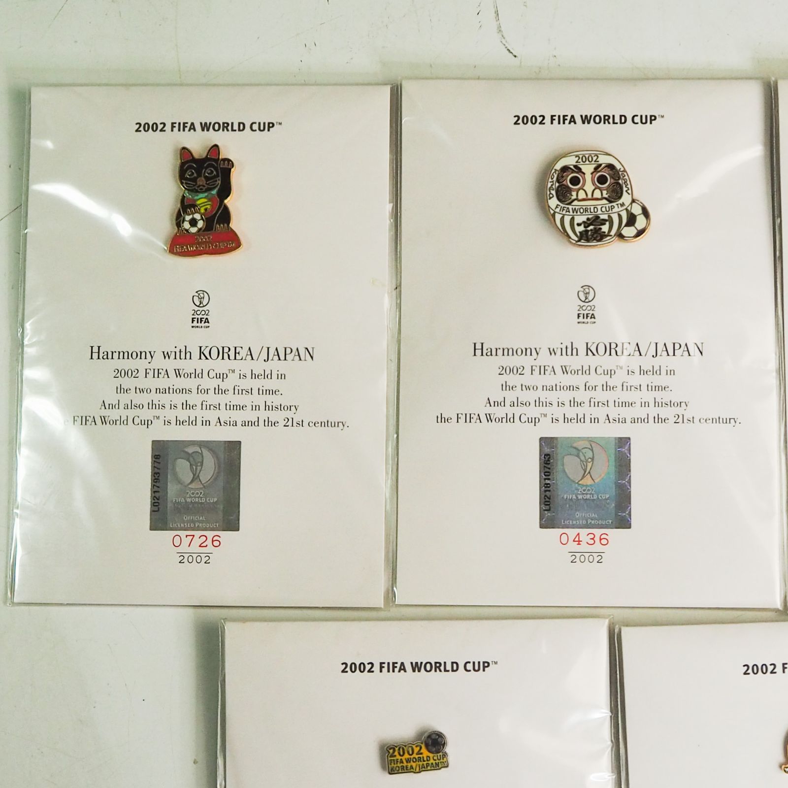 K347 未開封品 公式 FIFA 日韓 ワールドカップ 2002 ピンバッジ セット