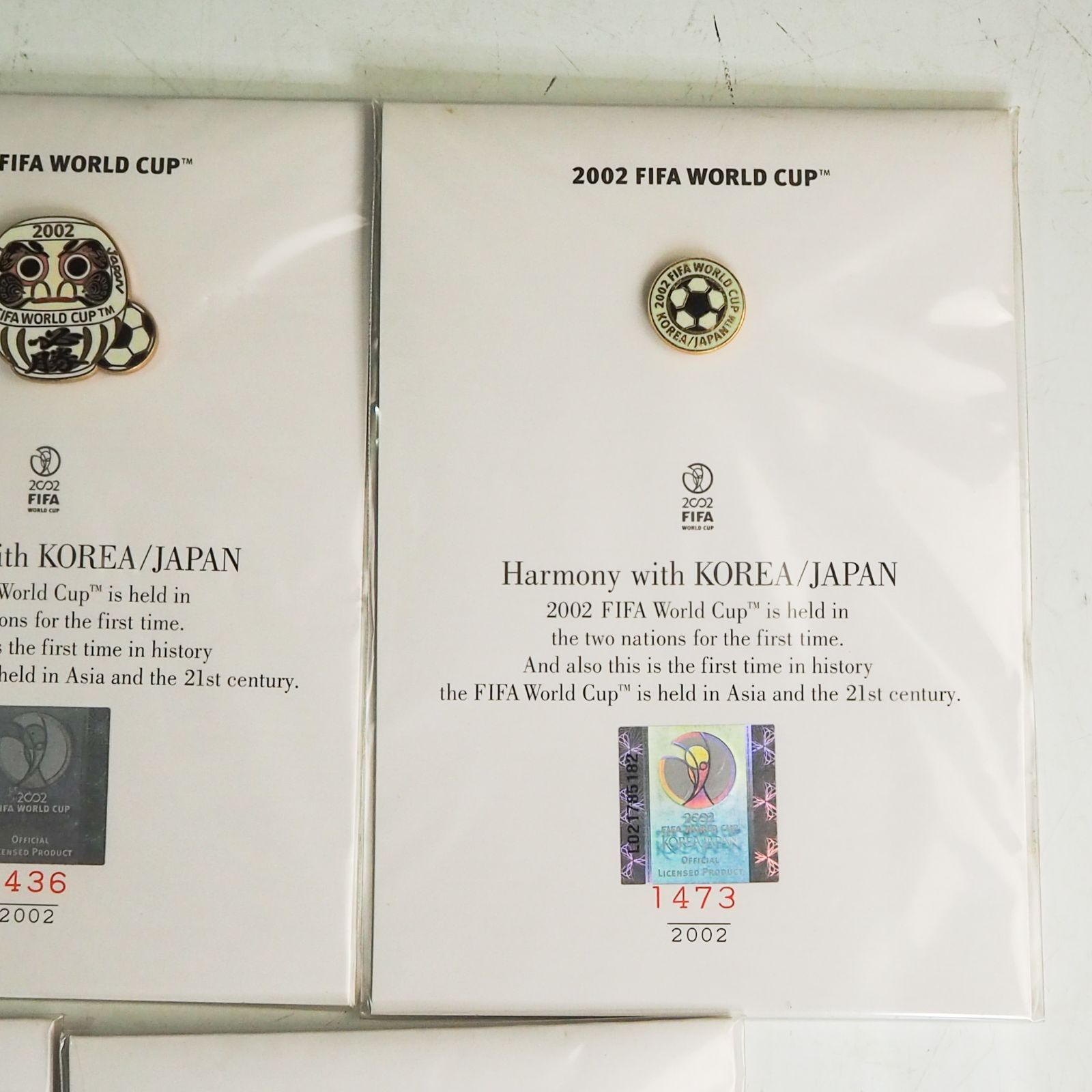 K347 未開封品 公式 FIFA 日韓 ワールドカップ 2002 ピンバッジ セット
