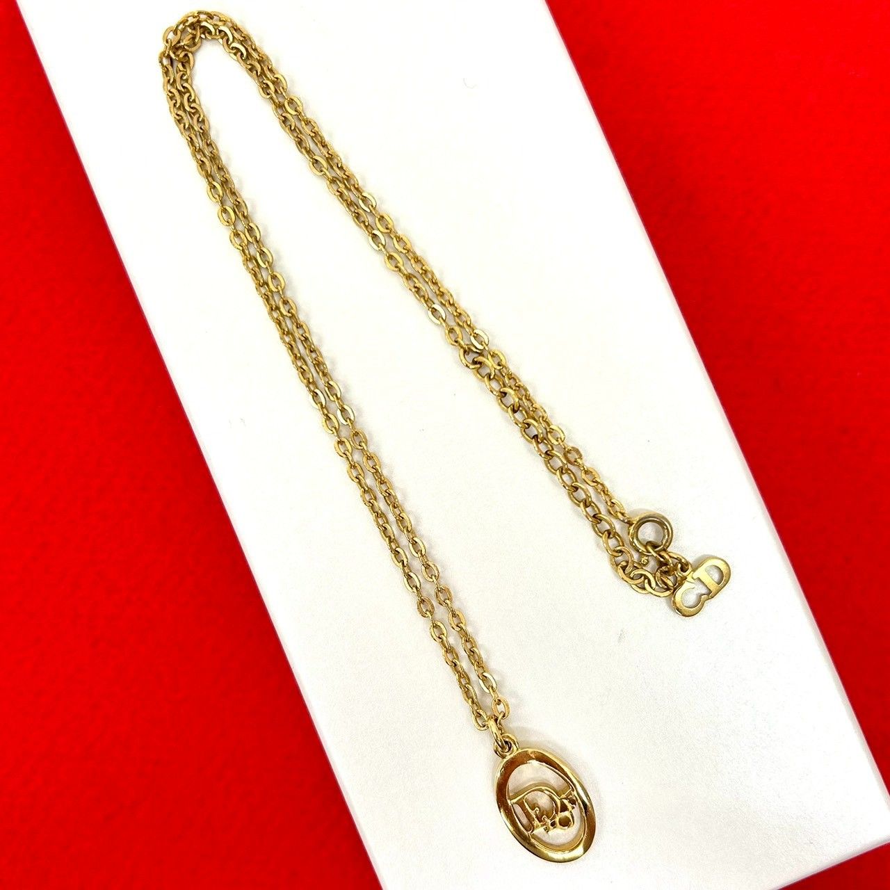 極 美品 Christian Dior ディオール ロゴ モチーフ GP チェーン