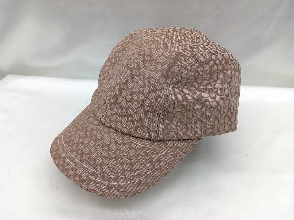 ✨極美品✨ COACH シグネチャー 柄 帽子 キャップ ブラウン ベージュ COACH】／ミニシグネチャー ／キャップ／ML ブラウン コーチ 小物 帽子