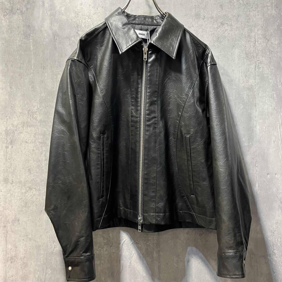 sinss seam line zip blouson シームラインジップ 合成皮革 S
