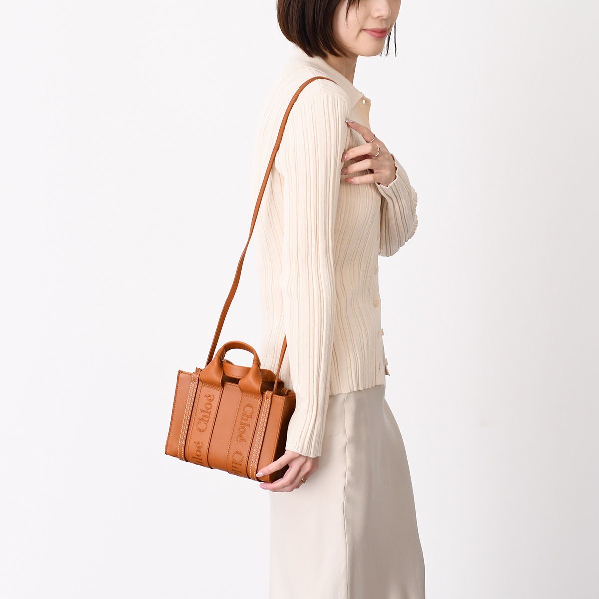 CHLOE クロエ バッグ ウッディ WOODY ミニトートバッグ CHC23SP237I60 