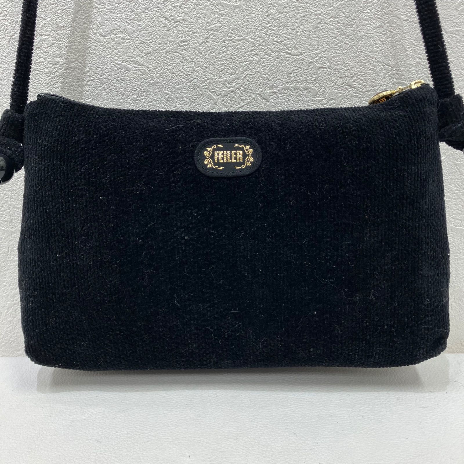 8953 FEILER フェイラー ショルダーバッグ ブラック 黒 花柄 フラワー