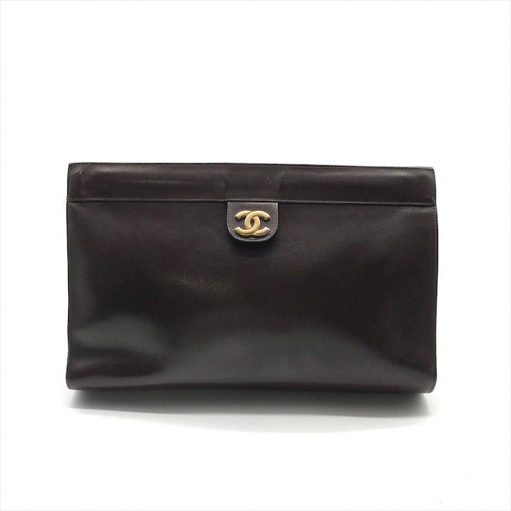 良品 CHANEL シャネル ココマーク ヴィンテージ カーフスキン レザー