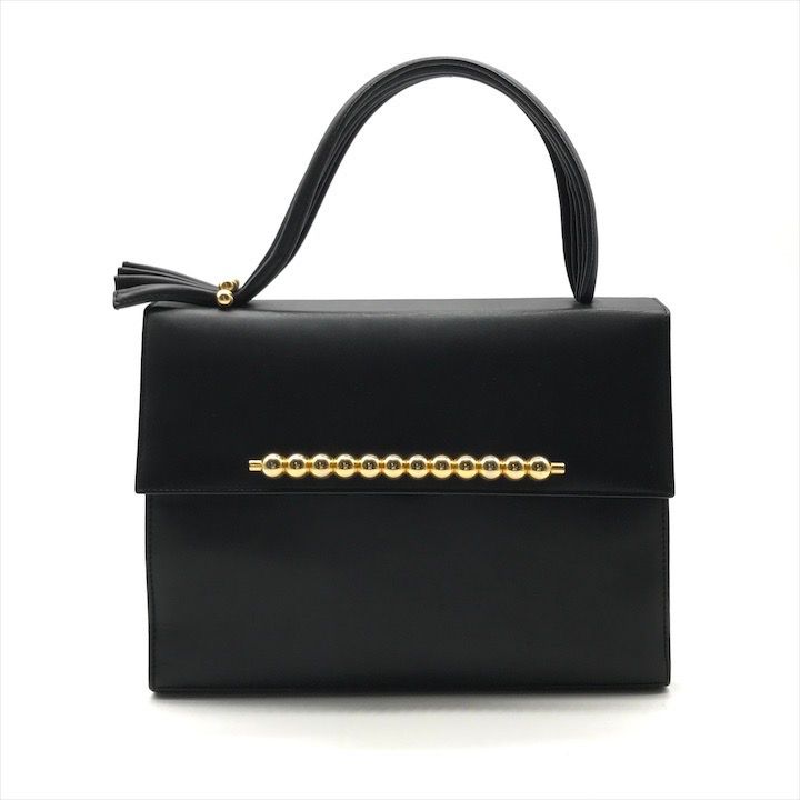 【Mamiq！】バリー ハンドバッグ フォーマル ゴールド金具 レザー 黒 Mamiq様専用！】バリー ハンドバッグ フォーマル ゴールド金具 レザー