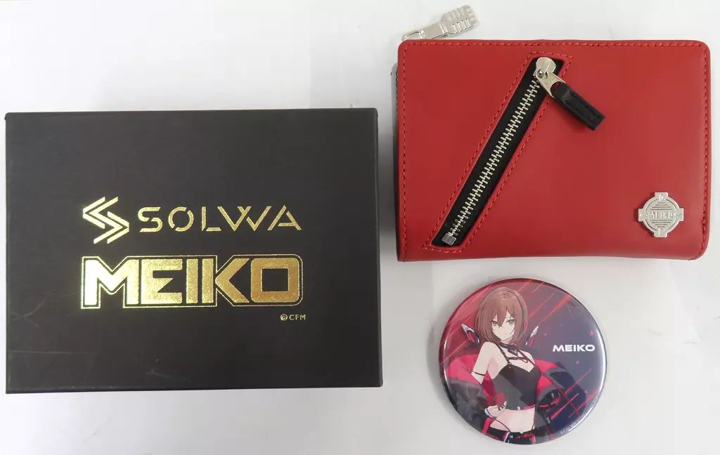 財布 パスケース MEIKO 二つ折り財布 缶バッジ付き VOCALOID MEIKO＆KAITO×SOLWA