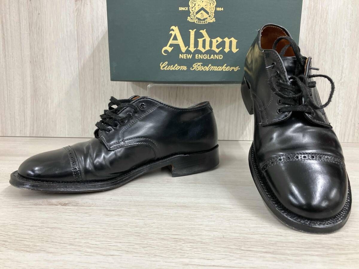 ALDEN ウイングチップ D2511 Captoe military derby BI 8D ブラック
