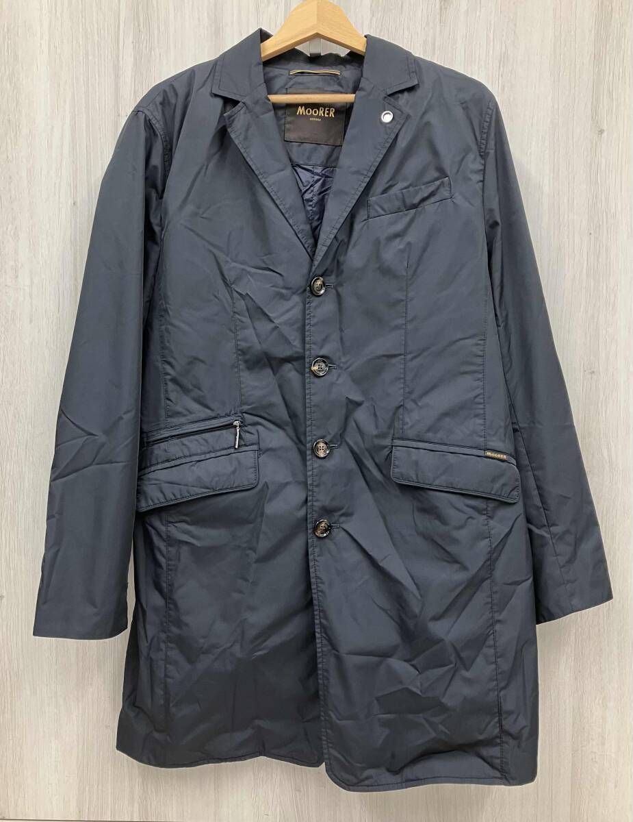 MOORER ムーレー ステンカラーコート サイズ48 イタリア製 ネイビー