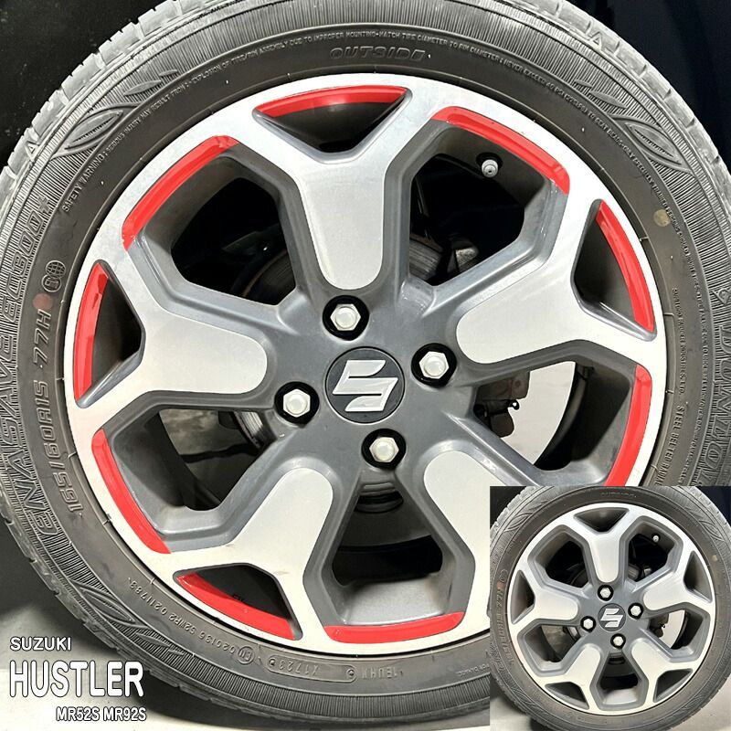松印】車種専用 ホイールステッカー3 ハスラー MR52S MR92S フレア