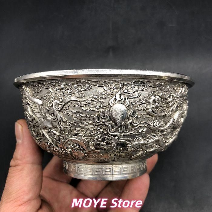 銅 細工 浮彫り 龍鳳碗 工芸品 zw0128 - メルカリ